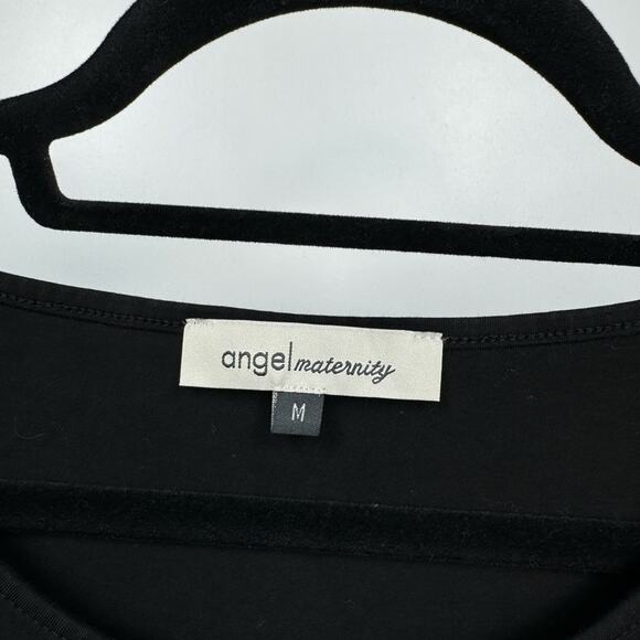 Angel Maternity Tiered Mini Black Maternity Short Sleeve Dress Size Medium - Picture 5 of 11
